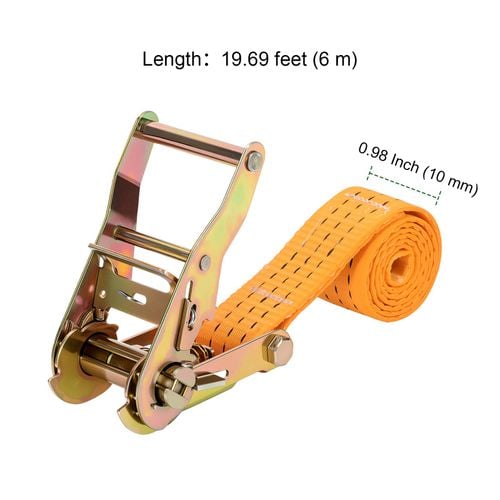 Zestaw 10 Pasów Mocujących z Klamrą 6m 25mm 800kg Pomarańczowy na Arena.pl