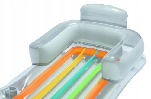 Dmuchany Materac Fotel Leżak 161 x 84cm Bestway srebrny z Uchwytem na napój na Arena.pl