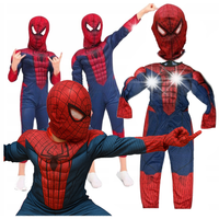 SPIDERMAN STRÓJ PRZEBRANIE MASKA MIĘŚNIE 122CM KOSTIUM NA BAL PRZEBIERAŃCÓW