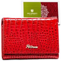 zgrabny portfel damski z eleganckiej lakierowanej skóry naturalnej