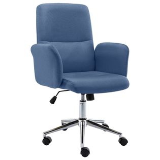 Krzesło Biurowe, Tapicerowane Tkaniną, Niebieskie