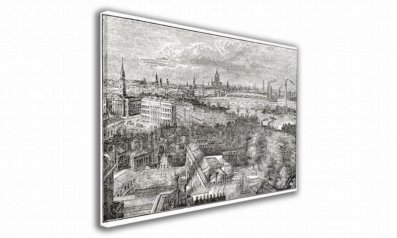 OBRAZ NA PŁÓTNIE 072 Grafika miejska 100x70cm zdjęcie 1