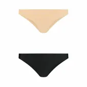 bye bra invisible brazilian majtki bezszwowe nude + black m