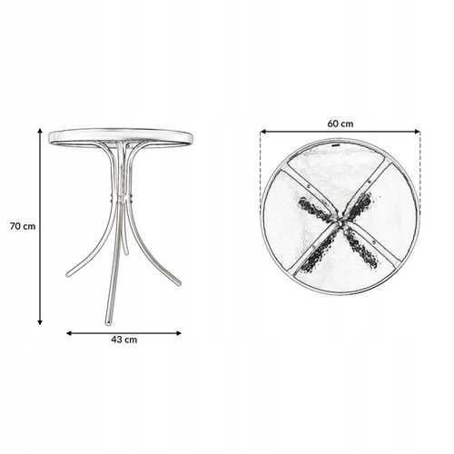 KOMPLET MEBLI BALKON OGRÓD TARAS STÓŁ + 2x KRZESŁA TERNI 60 MI CZARNY na Arena.pl