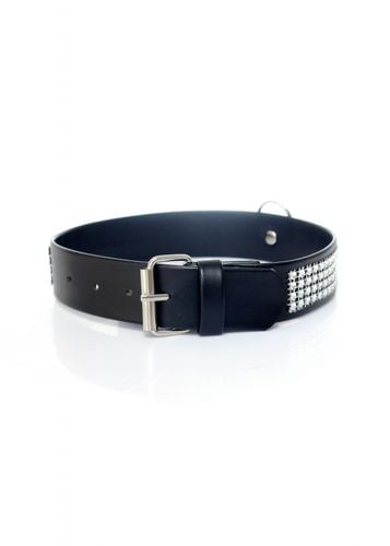 fetish b   series collar with crystals 3 cm silver na Arena.pl