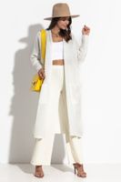 WYGODNY OVERSIZOWY KARDIGAN BEZ ZAPIĘCIA 40/42 ECRU