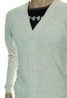 Sweter męski rozpinany kardigan na guziki w szpic wełniany z wełny XL ecru