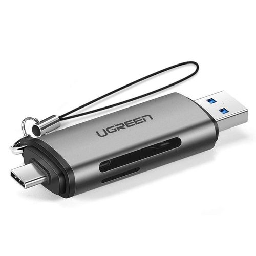 Uniwersalny czytnik kart SD micro SD na USB 3.0 i USB-C 3.0 szary na Arena.pl