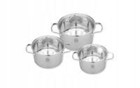 ZESTAW GARNKÓW SATINO INOX 6 ELEMENTÓW MG HOME