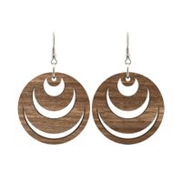 Kolczyki drewniane, orzech włoski, bigle ze stali chirurgicznej