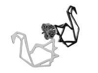 Delikatne rodowane srebrne kolczyki celebrytki origami żuraw ptak srebro 925 CEL105ES