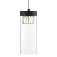 Wisząca lampa tubki GEM P0389-01D-P7AC szklana czarny przezroczysty