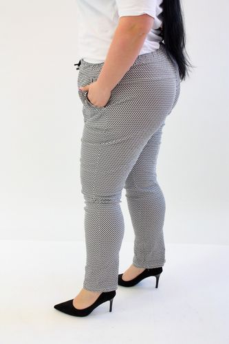 Spodnie gnieciuchy wzorek Eliza Biało-czarne UNI DUŻY na Arena.pl