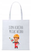 Dla Budowlańca Prezent Torba Eco Biała Shopper Z Nadrukiem Ze Zdjęciem