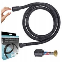 Wąż prysznicowy CZARNY pleciony 150cm antyskrętny wzmacniany LARK-B-SOHO-2