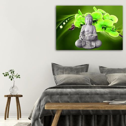 Deco Panel, Budda z orchideami 3 120x80 na Arena.pl