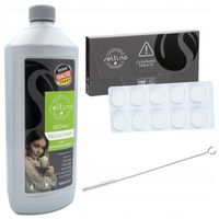 UNIWERSALNY ZESTAW do czyszczenia ekspresu Odkamieniacz 1L Tabetki Szczotka