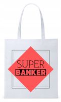 Torba Biała Eco Shopper Dla Bankiera Prezent Z Nadrukiem Ze Zdjęciem