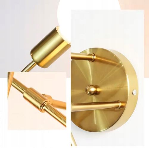 Złota Lampa Sufitowa Wisząca Na Sufit LED 6XE27 Zyrandol Kule na Arena.pl