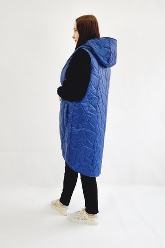 Kamizelka Pikowana Długa Plus Size Granatowa 42 na Arena.pl