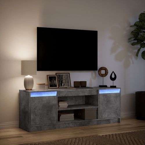 Szafka pod TV z LED, szarość betonu, 139,5x34x50 cm na Arena.pl
