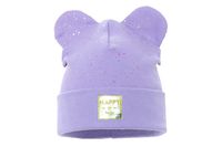 Pupill VINNY czapka dla dzieci prążkowana uszka liliowa 42-44