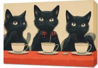 Obraz 70x50cm Czarna Kocia Kawiarenka