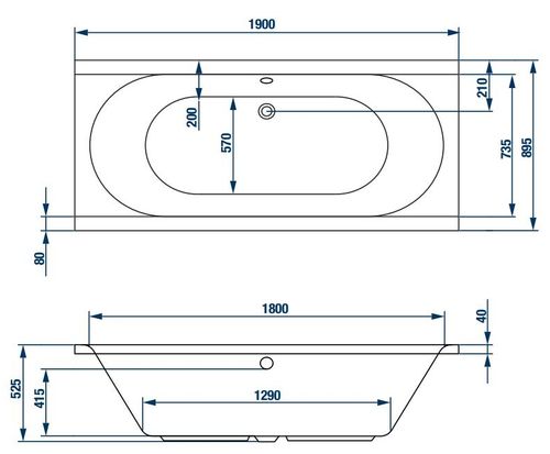Wanna prostokątna Polska akrylowa dwuosobowa 190x90 duża na Arena.pl