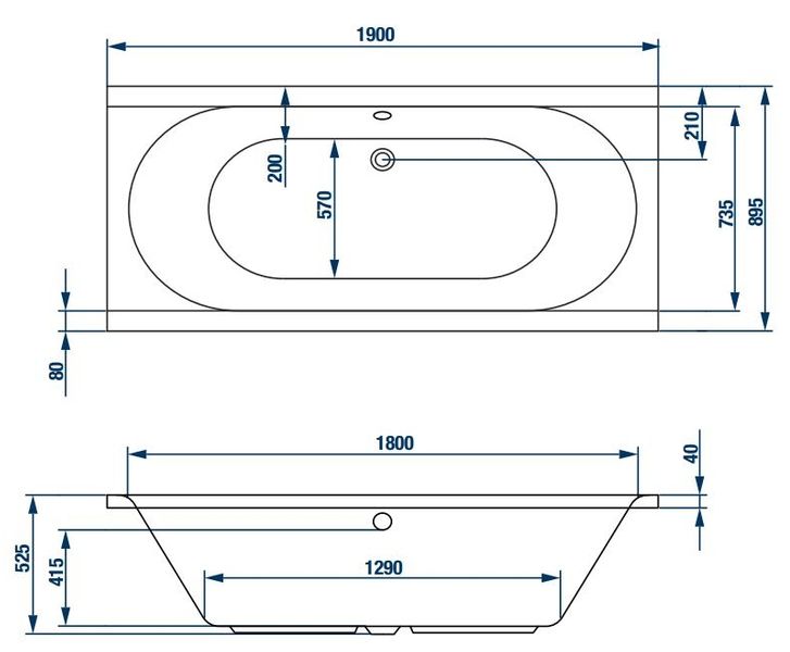 Wanna prostokątna Polska akrylowa dwuosobowa 190x90 duża zdjęcie 2