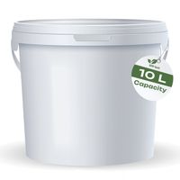 5x 10L Wiaderko Plastikowe wiadro z pokrywą ATEST spożywcze 10 Litrów BIAŁE