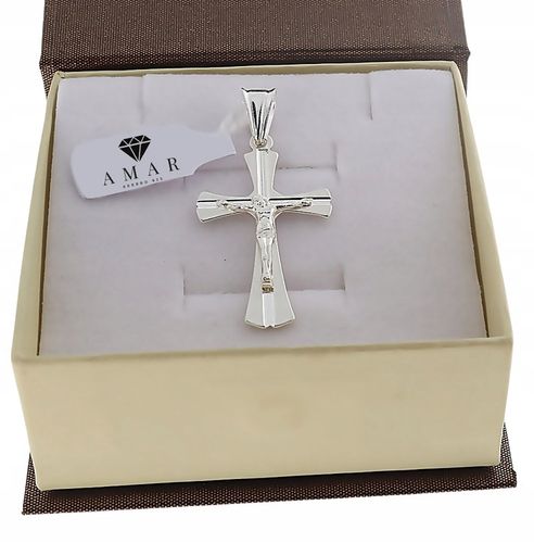 SREBRNY PEŁNY KRZYŻYK KRZYŻ Z PASYJKA DO ŁAŃCUSZKA SOLIDNY PR. 925 + GRAWER na Arena.pl
