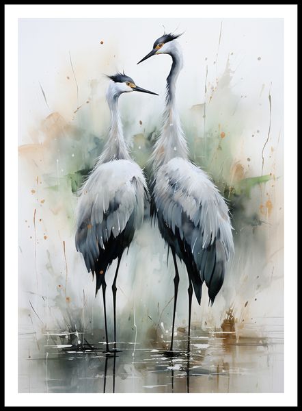Plakat 64x90cm Tańczące Czaple zdjęcie 3