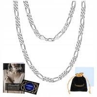 ŁAŃCUSZEK SREBRNY MĘSKI FIGARO 55cm PEŁNY RODOWANY ŁAŃCUCH 3mm SREBRO 925