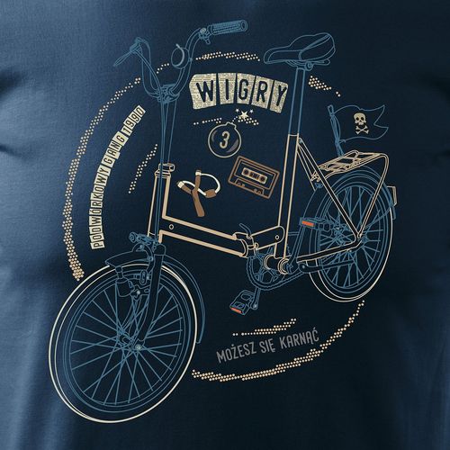 Koszulka z rowerem Wigry 3 męska granatowa REGULAR XXL na Arena.pl
