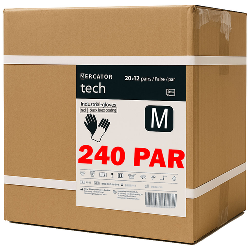 rękawice robocze mercator tech red+black latex - m - 240 par na Arena.pl
