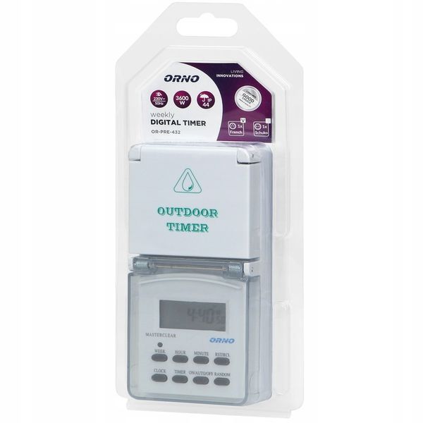 PROGRAMATOR CZASOWY ZEWNĘTRZNY IP44 WŁĄCZNIK WYŁĄCZNIK CYFROWY TIMER LCD zdjęcie 4