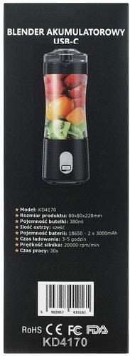blender akumulatorowy usb-c 380ml / 2x3000mah kd4170 na Arena.pl