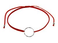 Bransoletka szczęścia celebrytka rodowane kółko kółeczko circle ring bawełna srebro 925 B0805