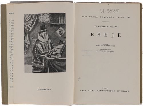 Franciszek Bacon Eseje seria Biblioteka klasyków Filozofii 1959 na Arena.pl