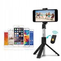 Stabilny Statyw Selfie Stick Tripod + Pilot Bluetooth Teleskopowy Kijek