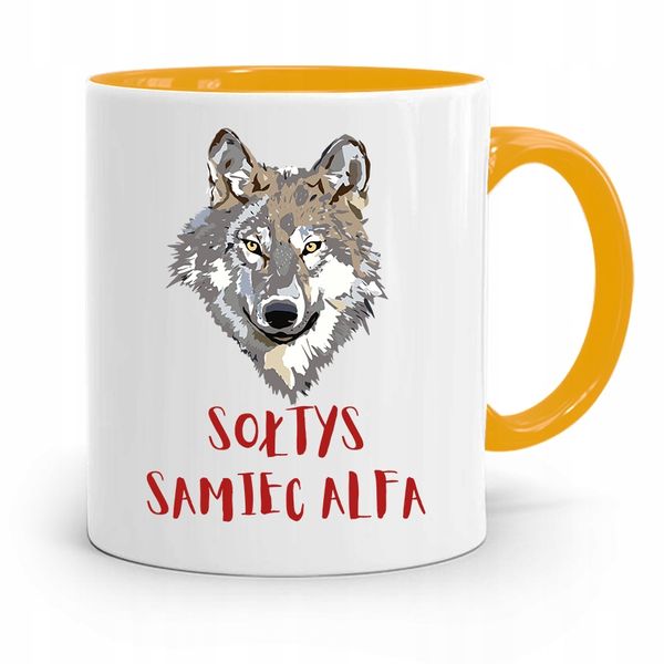 Dla Sołtysa Kubek Żółty Sołtys Samiec Alfa Prezent Z Nadrukiem Ze Zdjęciem zdjęcie 1