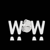 MINET Srebrne kolczyki litera "W"