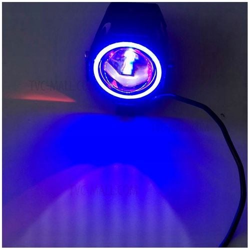 2Xhalogen Motocyklowy U7 +Ring Blue+Włącznik Czarn na Arena.pl