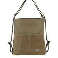 Torebka plecak z zamszem - Beżowa