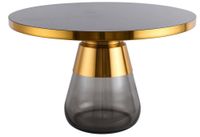 Stolik kawowy metalowy z szarym szkłem duży