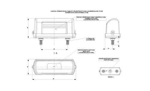 Lampa ośw. tablicy mała czerwona (LT108) na Arena.pl