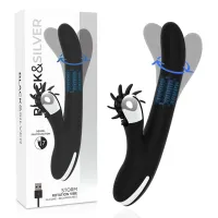 black & silver storm rotation vibe silikonowy model rotacyjny usb 24cm