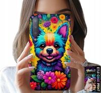ETUI DO SAMSUNG A7 2018 - KWIACISTE WZORY PIESEK PIES JORK PLECKI