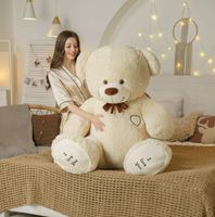 Duży miś pluszowy 160 cm kolor ekrii haft