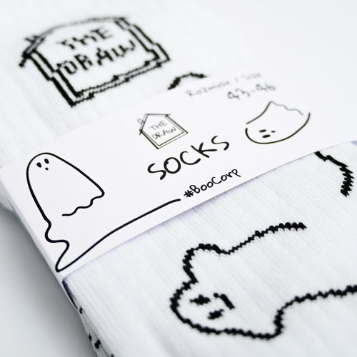 Skarpety długie Boo Corp unisex Białe 43/46 The Draw House na Arena.pl